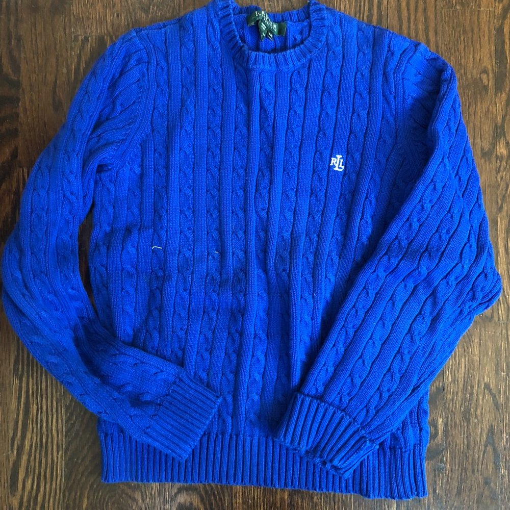 Polo/Ralph Lauren Cable Knit sweater, Cobalt Blue size P/S